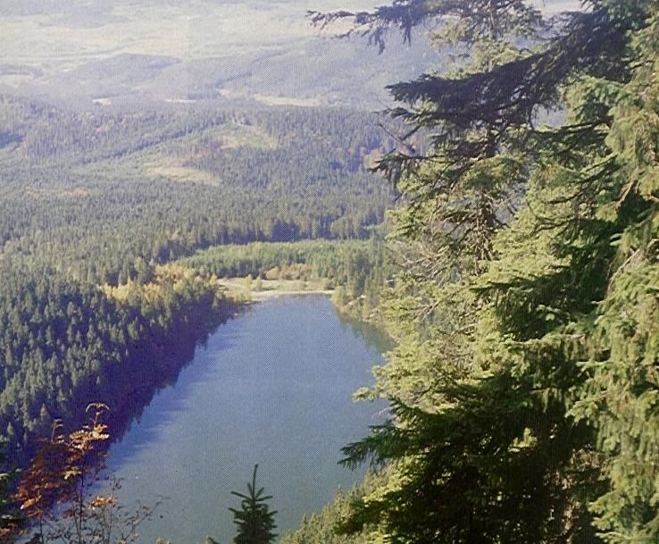 Blick vom Stifter-Denkmal zum Pöckensteinsee