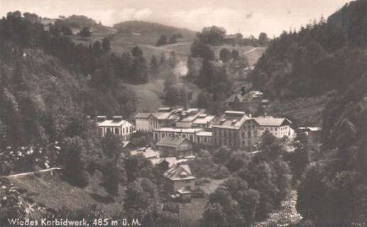 Postkarte des Karbidwerks, 1938