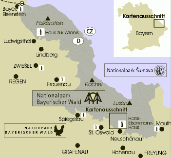 Karte Nationalpark Bayerischer Wald